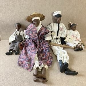 Vtg Daddy’s Long Legs Dolls SET‎ of 4 Family Lot Slats Nettie Katy Micah lot